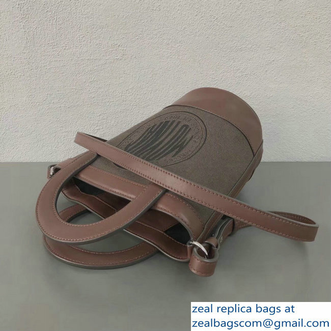 Moynat Fleur Bucket Bag in Coffee Canvas and Leather