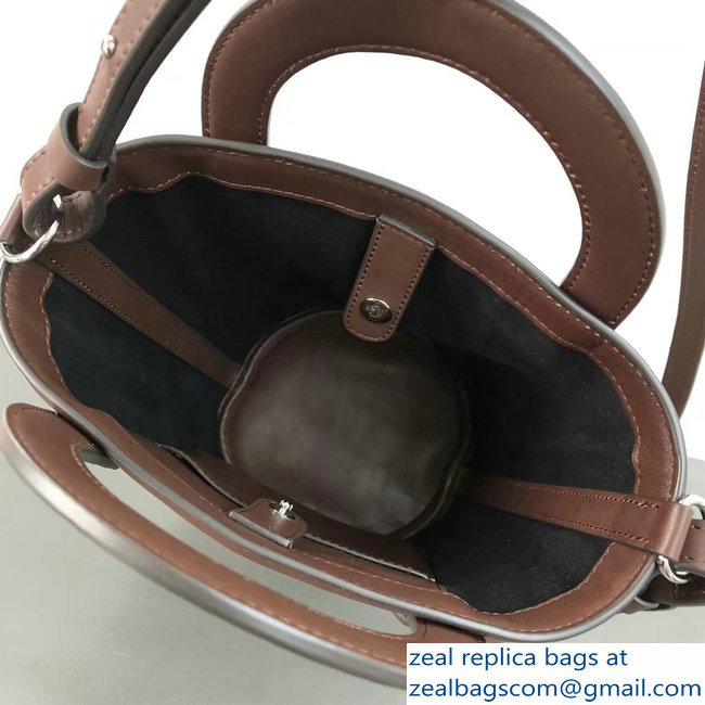 Moynat Fleur Bucket Bag in Coffee Canvas and Leather - Click Image to Close