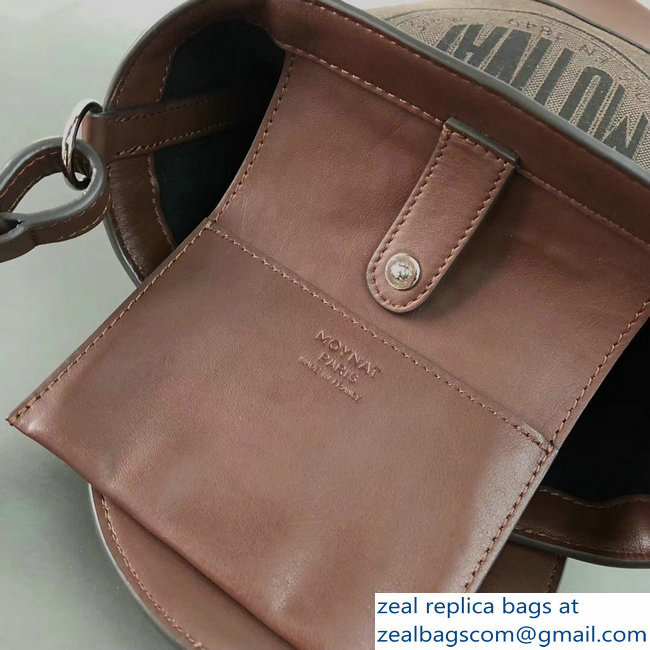 Moynat Fleur Bucket Bag in Coffee Canvas and Leather