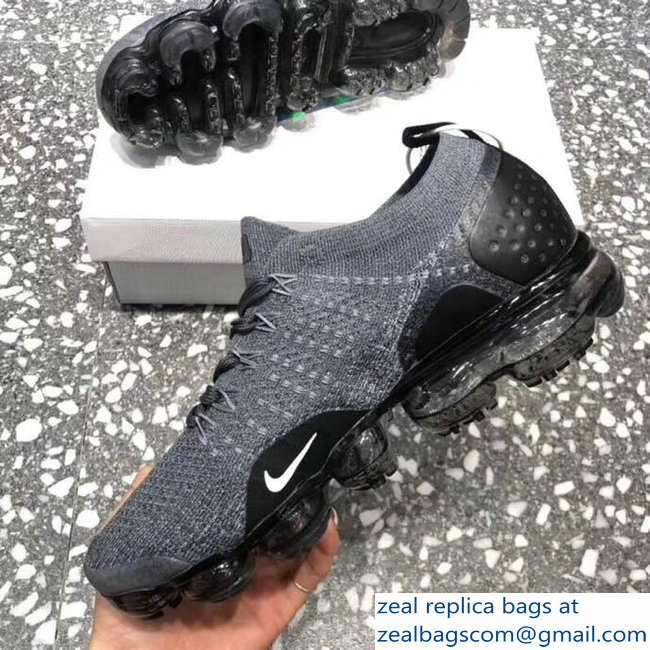 Nike Air VaporMax Flyknit 2 Running Sneakers Gray - Click Image to Close