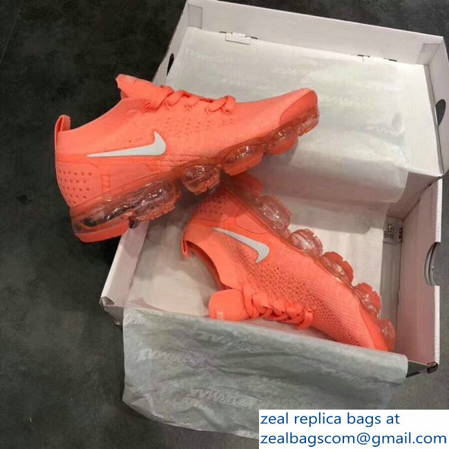 Nike Air VaporMax Flyknit 2 Running Sneakers Orange - Click Image to Close