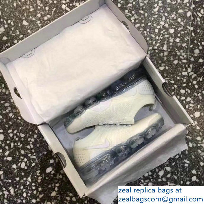 Nike Air VaporMax Flyknit 2 Running Sneakers White - Click Image to Close