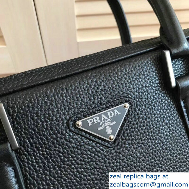 Prada Calf Leather Briefcase Bag 2VE368 Black - Click Image to Close