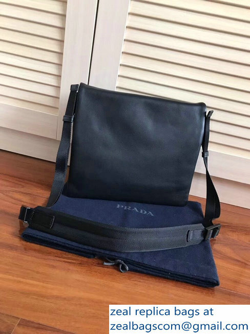 Prada Calf Leather Shoulder Bag 2VH058 Black 2018 - Click Image to Close