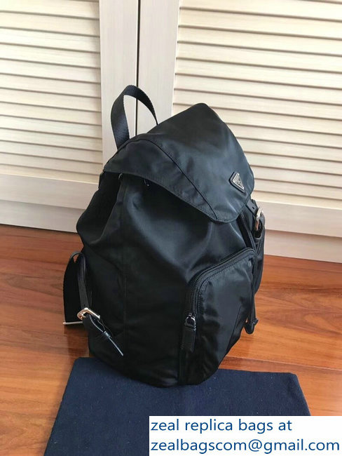 Prada Fabric Backpack Bag 1BZ005 Black 2018