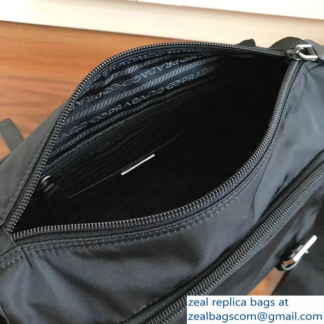 Prada Fabric Messenger Shoulder Bag 1BD671 Black 2018 - Click Image to Close
