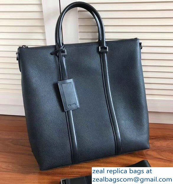 Prada Leather Briefcase Bag 2G085 Black - Click Image to Close