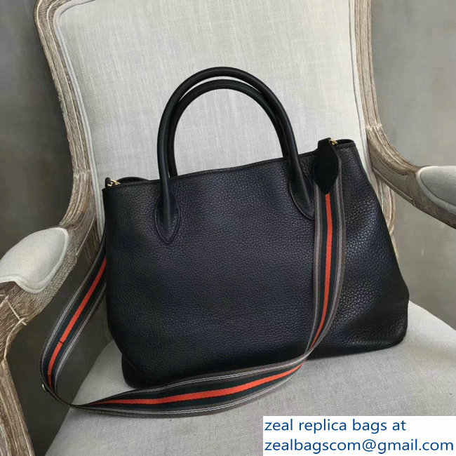 Prada Leather Tote Bag with Strap 1579 Black