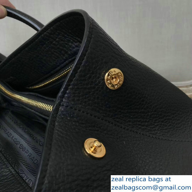 Prada Leather Tote Bag with Strap 1579 Black