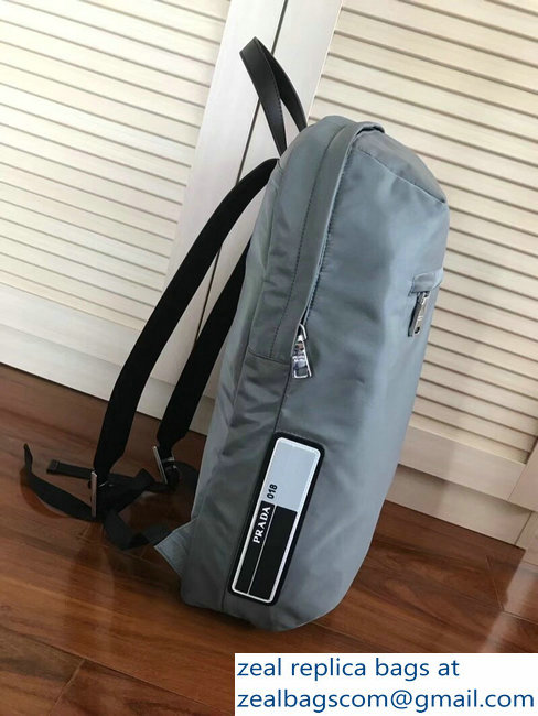 Prada Nylon Backpack Bag 2VZ021 Gray 2018