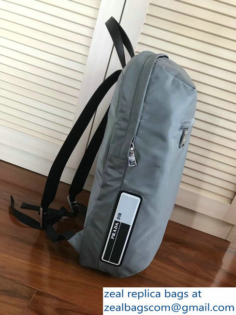 Prada Nylon Backpack Bag 2VZ021 Gray 2018 - Click Image to Close