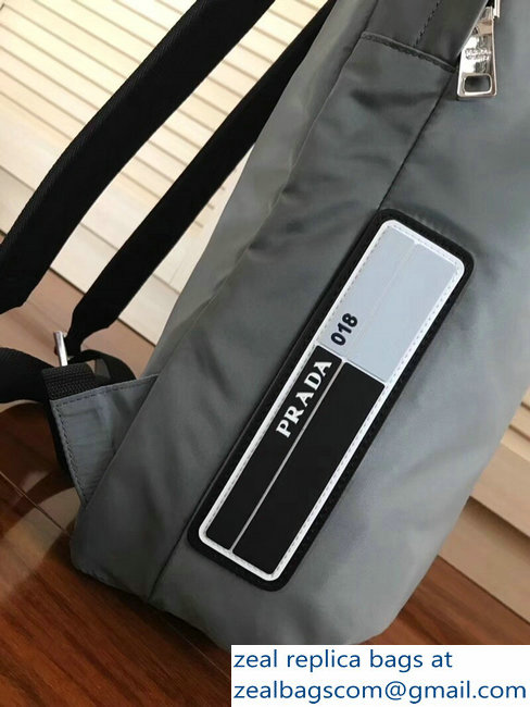 Prada Nylon Backpack Bag 2VZ021 Gray 2018