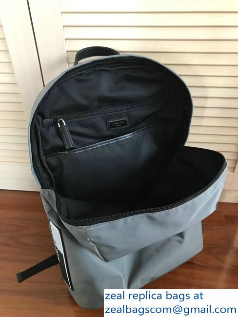 Prada Nylon Backpack Bag 2VZ021 Gray 2018