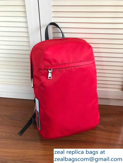 Prada Nylon Backpack Bag 2VZ021 Red 2018 - Click Image to Close