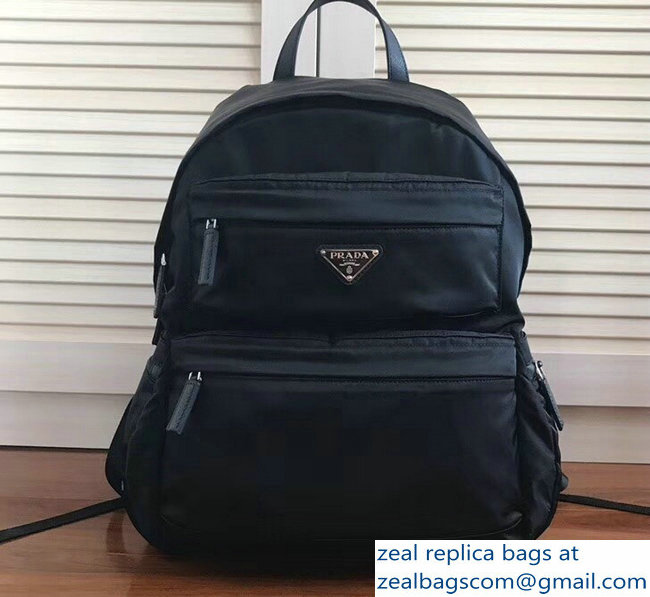 Prada Nylon Backpack Bag 2VZ025 Black 2018 - Click Image to Close