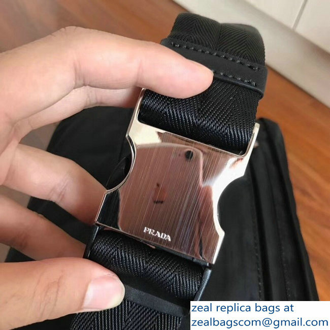Prada Nylon Fanny Pack Belt Bag 2VL004 Black 2018 - Click Image to Close