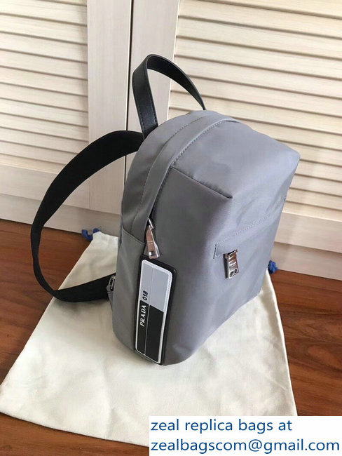 Prada Nylon One-Shoulder Backpack Bag 2VZ023 Gray 2018