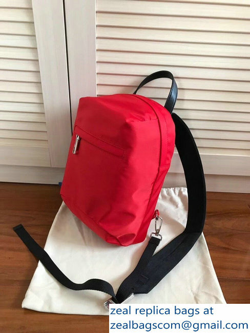 Prada Nylon One-Shoulder Backpack Bag 2VZ023 Red 2018 - Click Image to Close