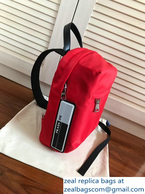 Prada Nylon One-Shoulder Backpack Bag 2VZ023 Red 2018