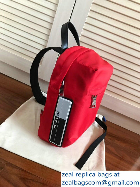 Prada Nylon One-Shoulder Backpack Bag 2VZ023 Red 2018 - Click Image to Close