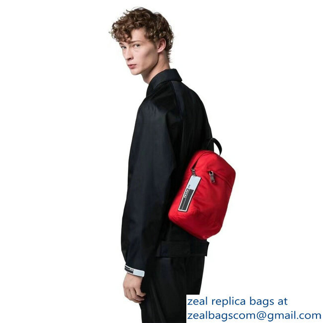 Prada Nylon One-Shoulder Backpack Bag 2VZ023 Red 2018