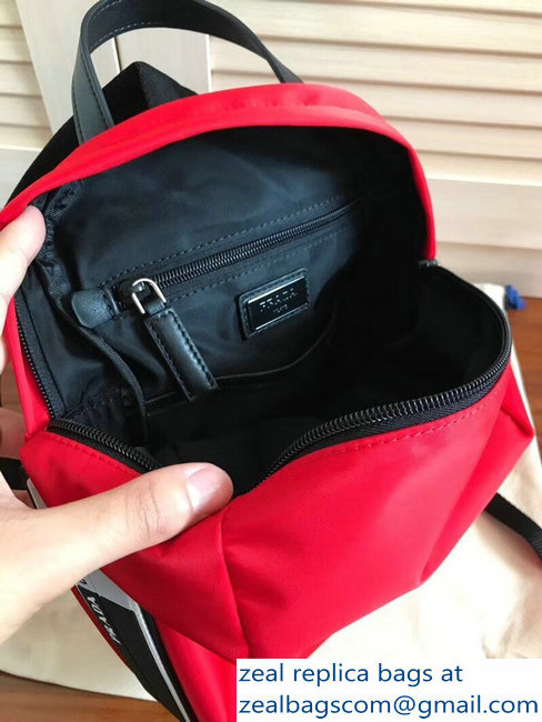 Prada Nylon One-Shoulder Backpack Bag 2VZ023 Red 2018