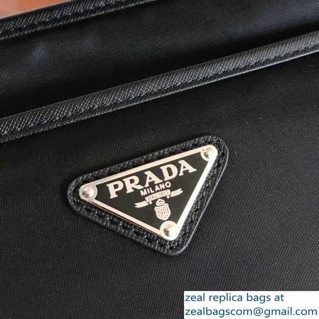 Prada Nylon Shoulder Bag 2VH797 Black 2018