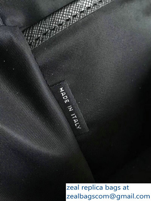 Prada Nylon and Saffiano Leather Backpack Bag 2VZ066 Black Multicolor Logo Lettering 2018
