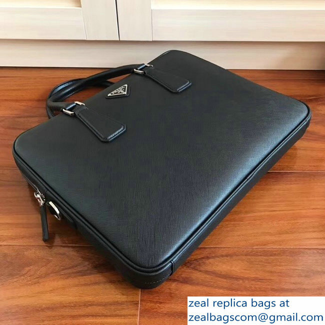Prada Saffiano Leather Briefcase Bag 2VE368 Black