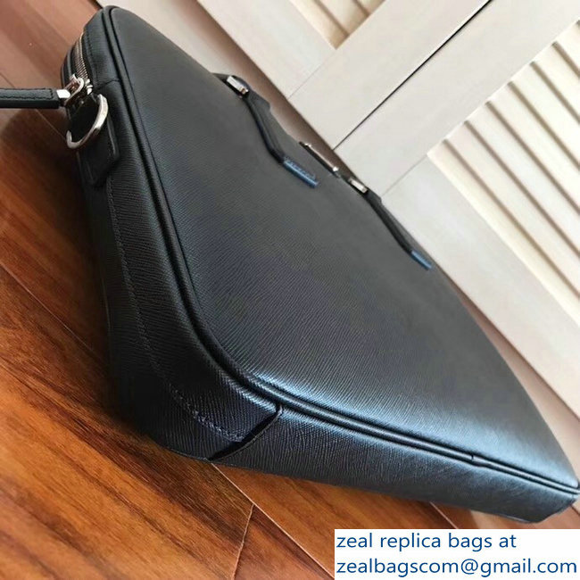 Prada Saffiano Leather Briefcase Bag 2VE368 Black - Click Image to Close