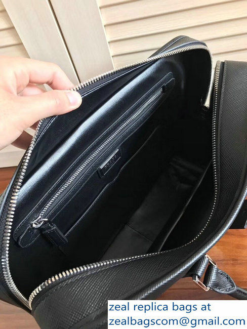 Prada Saffiano Leather Briefcase Bag VA1026 Black
