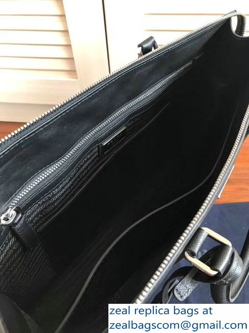 Prada Saffiano Leather Horizontal Tote Bag 2VG030 Black
