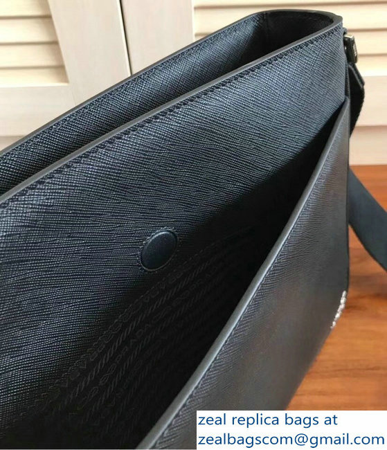 Prada Saffiano Leather Shoulder Bag 2VH086 Black 2018 - Click Image to Close
