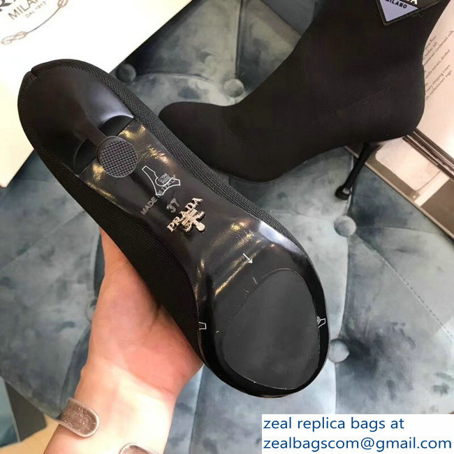 Prada Stretch Fabric Booties Black 2018