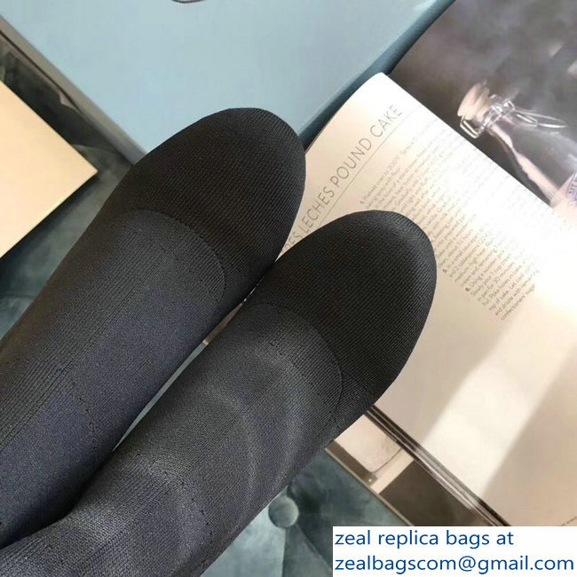 Prada Stretch Fabric Booties Black 2018 - Click Image to Close