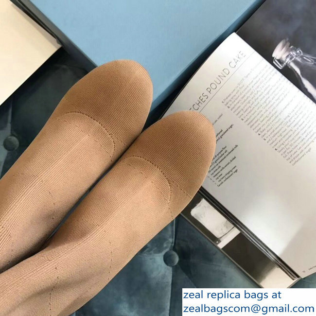 Prada Stretch Fabric Booties Brown 2018