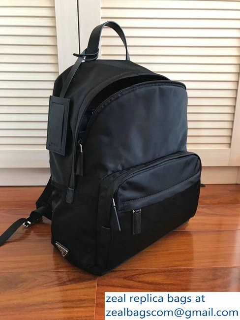 Prada Technical Fabric Backpack Bag 2VZ066 Black 2018 - Click Image to Close