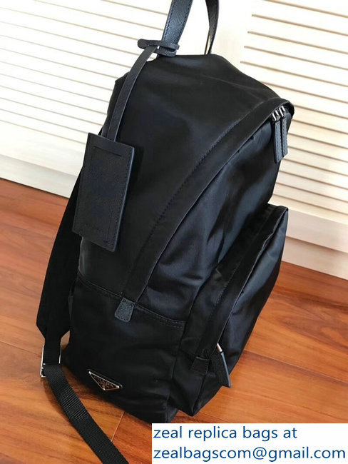 Prada Technical Fabric Backpack Bag 2VZ066 Black Pocket 2018