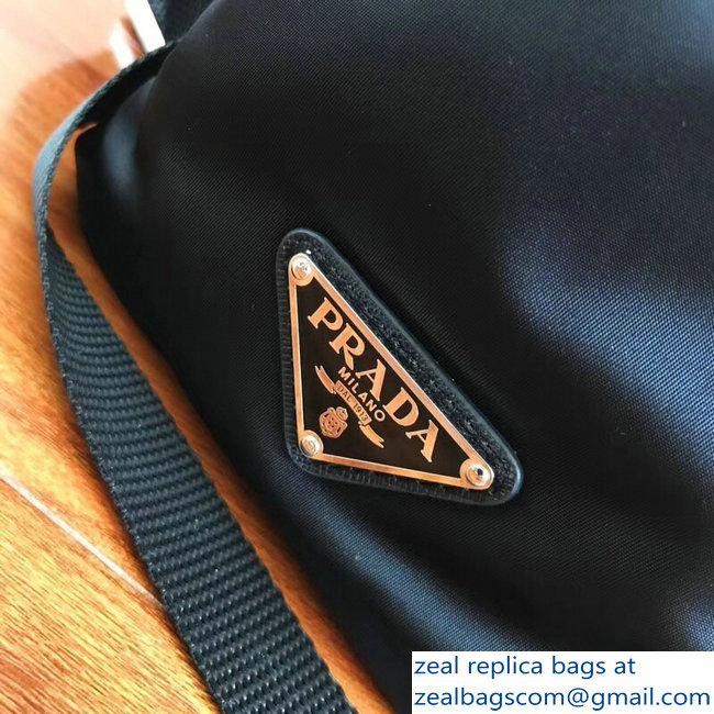 Prada Technical Fabric Backpack Bag 2VZ066 Black Pocket 2018