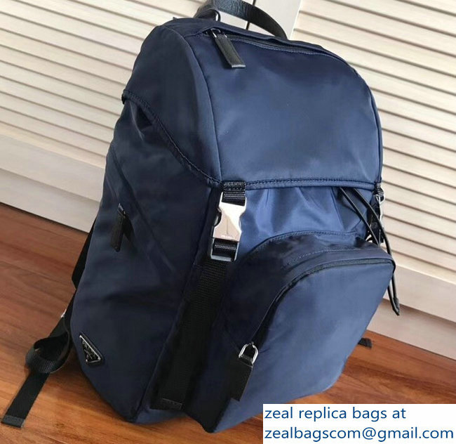 Prada Technical Fabric Backpack Bag 2VZ135 Blue 2018