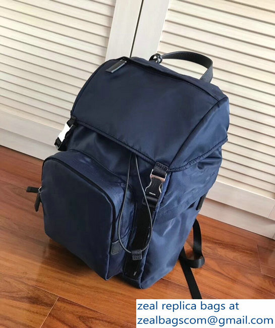 Prada Technical Fabric Backpack Bag 2VZ135 Blue 2018