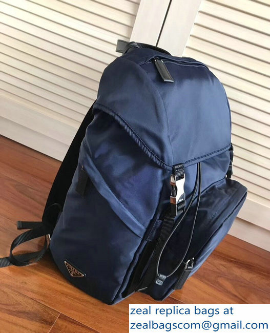 Prada Technical Fabric Backpack Bag 2VZ135 Blue 2018