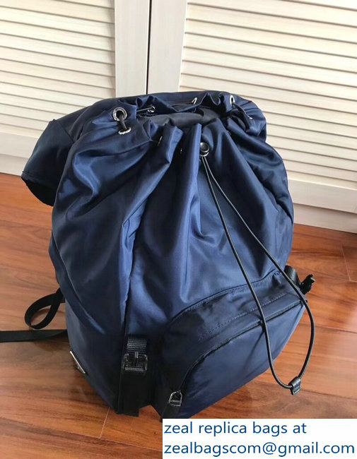 Prada Technical Fabric Backpack Bag 2VZ135 Blue 2018