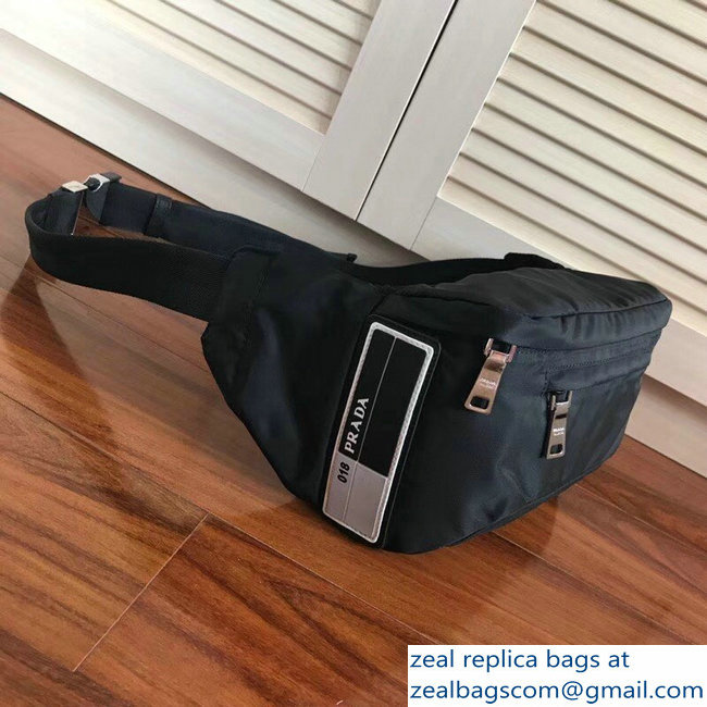 Prada Technical Fabric Fanny Pack Belt Bag 2VL008 Black 2018 - Click Image to Close