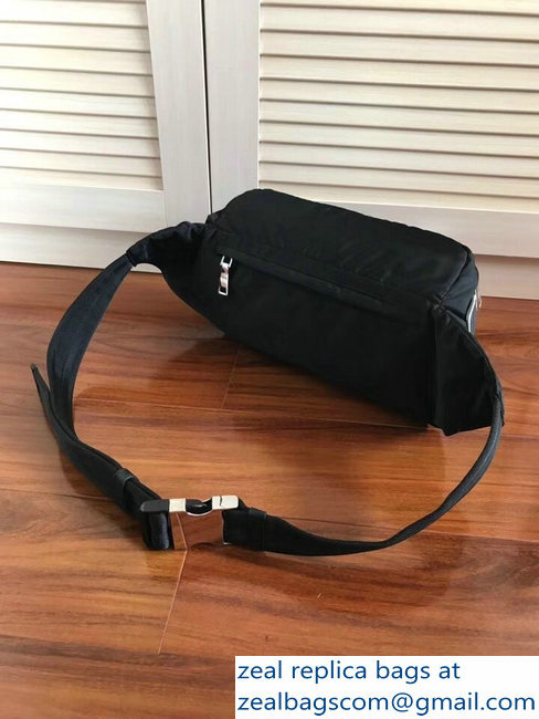 Prada Technical Fabric Fanny Pack Belt Bag 2VL008 Black 2018