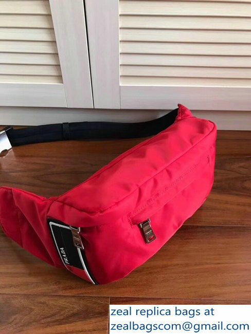 Prada Technical Fabric Fanny Pack Belt Bag 2VL008 Red 2018 - Click Image to Close