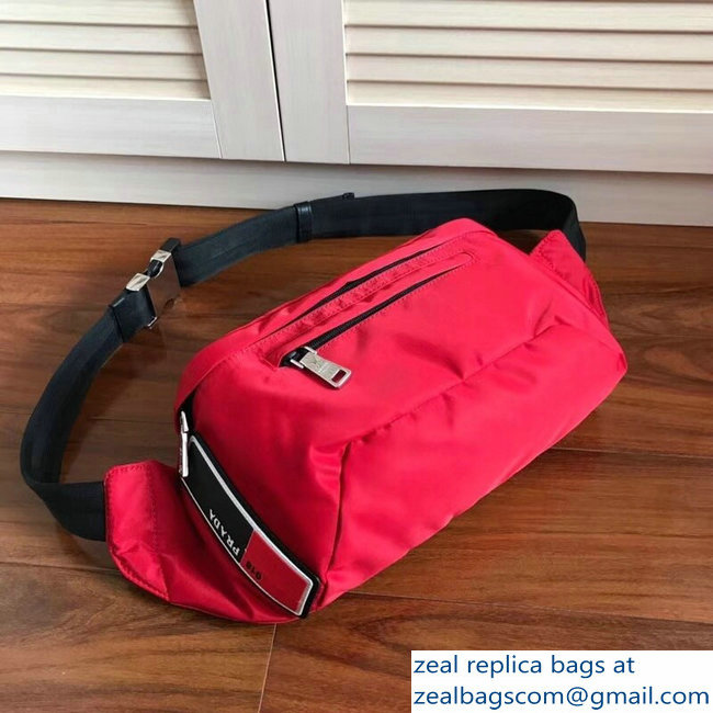 Prada Technical Fabric Fanny Pack Belt Bag 2VL008 Red 2018 - Click Image to Close