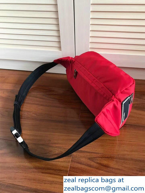 Prada Technical Fabric Fanny Pack Belt Bag 2VL008 Red 2018
