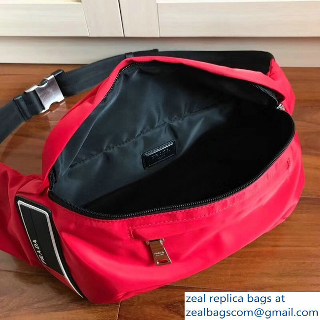 Prada Technical Fabric Fanny Pack Belt Bag 2VL008 Red 2018 - Click Image to Close