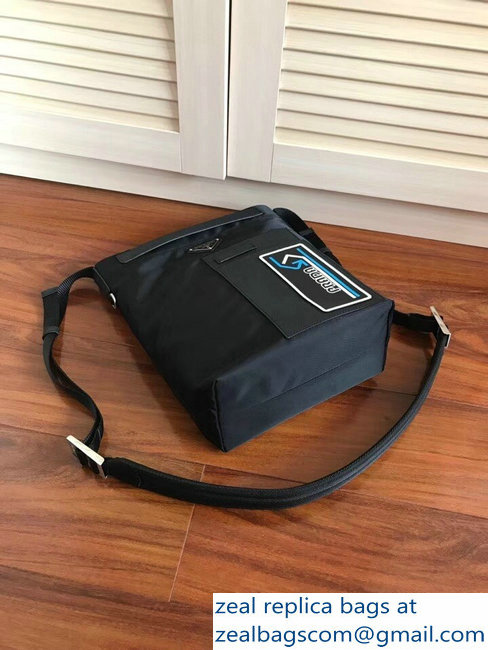 Prada Technical Fabric Nylon Shoulder Bag 2VH052 Black 2018